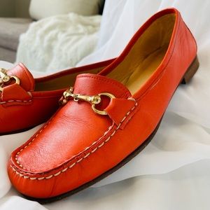 VITTORIO CARLI Orange Leather Loafers (Made in Italy) - IN-BOX